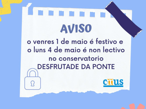 Luns 4 de maio non hai clases!!