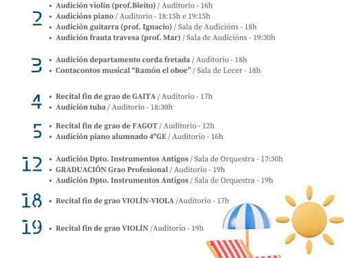 Actividades mes de xuño